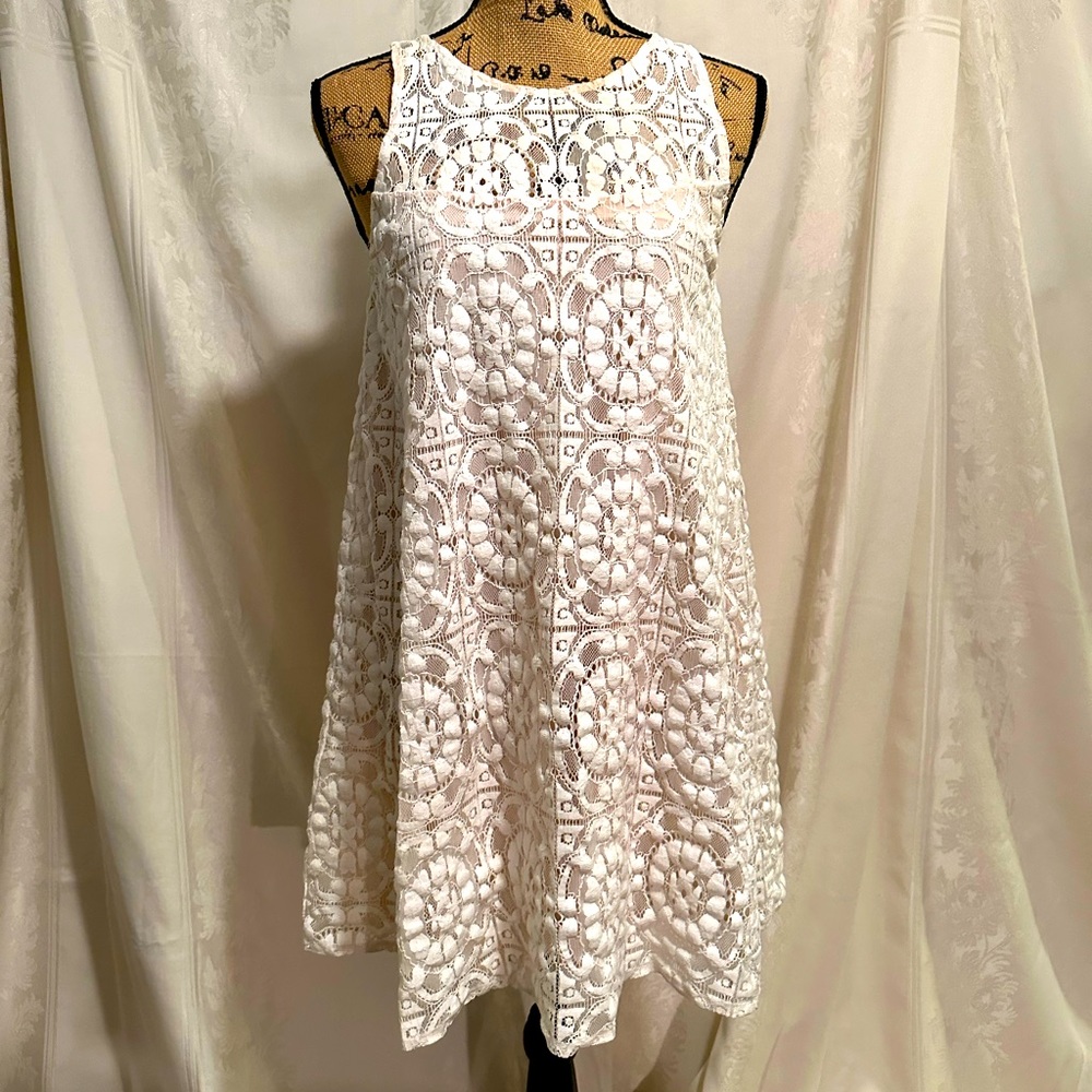 🌍FREE PEOPLE🌏Free Shipping LACE TRAPEZE TUNIC MINI NWOT!